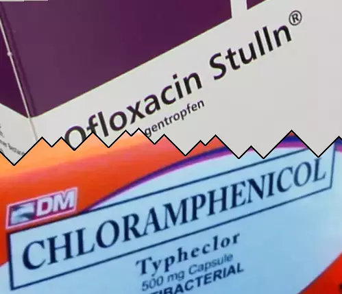 Ofloxacina contra Cloranfenicol